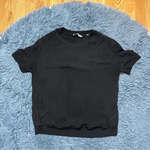 Vince Black Silk T-Shirt Blouse XS - Picture 1 of 6